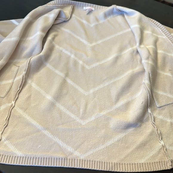 Christina Lynn’s Open Front Cardigan Sweater Tan/White Runs Big, Size S/M EUC!! - Picture 4 of 10